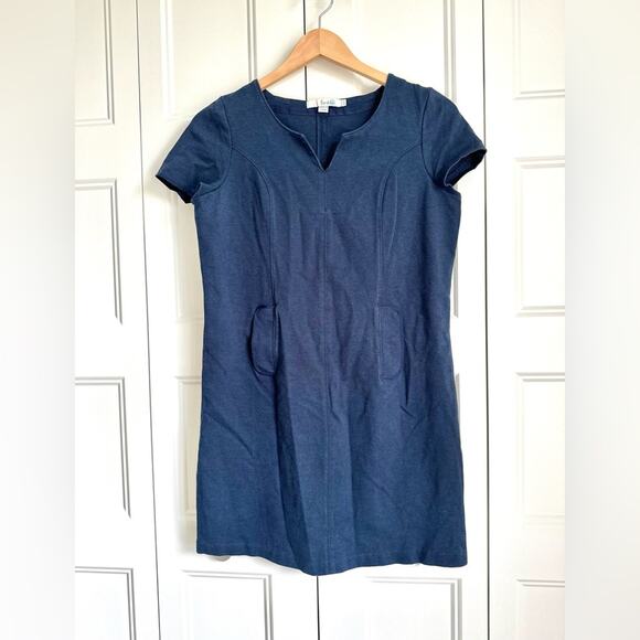 Boden Roma Ponte Jersey Knit Shift Dress in Navy - Picture 3 of 8